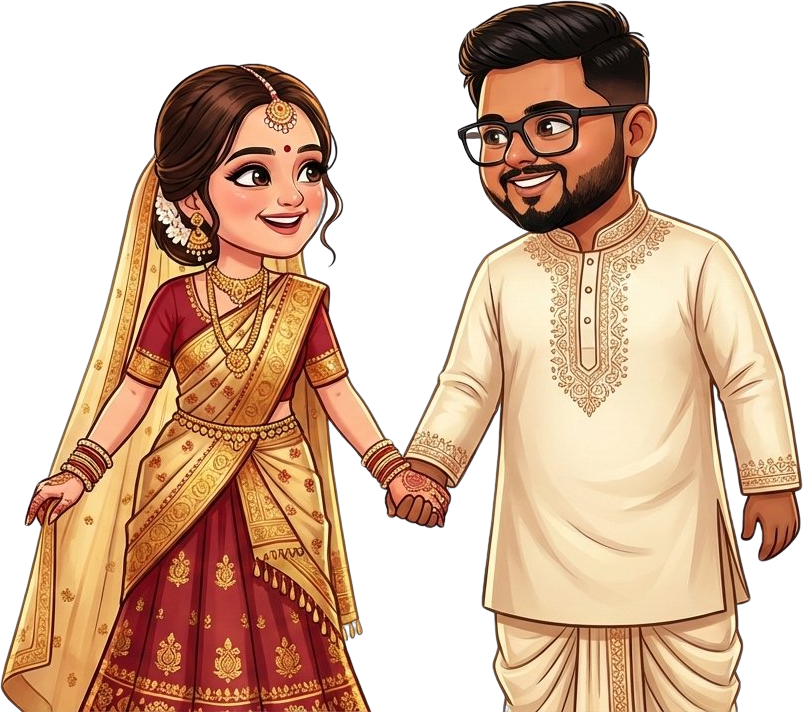 Chayanika and Niladri caricature